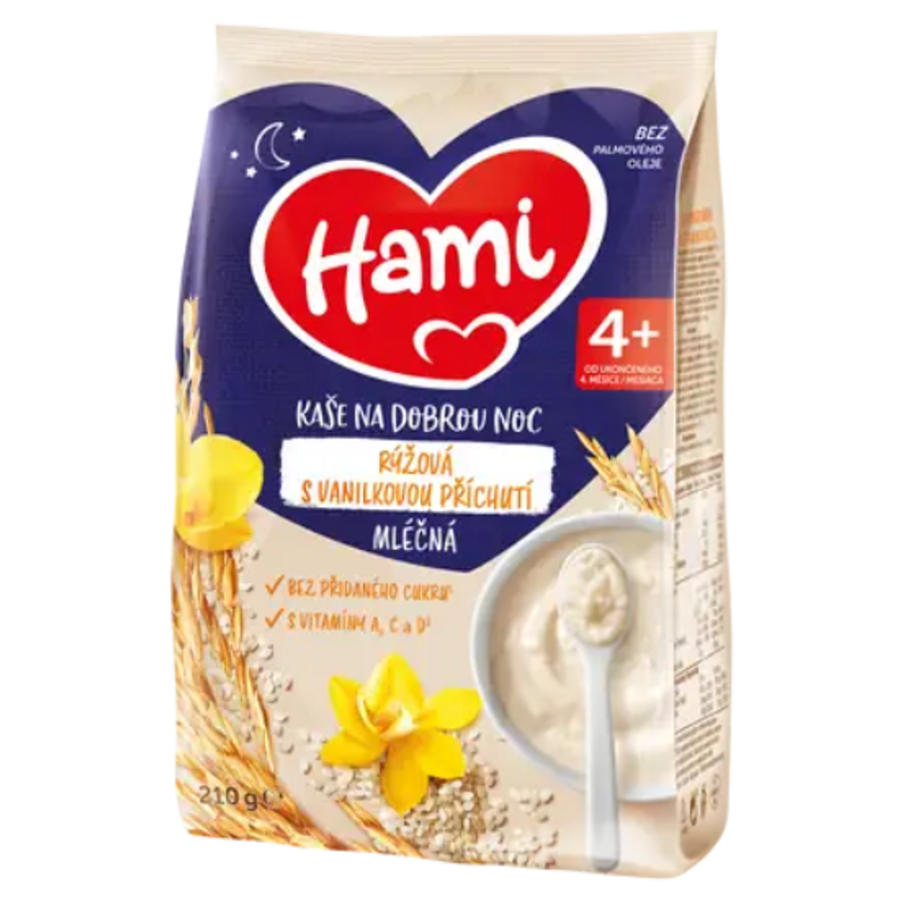 E-shop HAMI DN Mléčná kaše rýžová s vanilkovou příchutí 6m+ 210 g