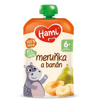 HAMI Kapsička meruňka a banán 6m+ 100 g (Svačinové kapsičky)