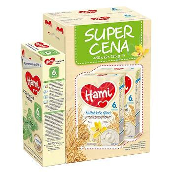 HAMI Kaše Super Cena 2x225 g Ml.rýž.vanilka + Hami6+