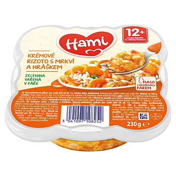 HAMI Malý Gurmán krémové rizoto s mrkví a hráškem 230 g (Těstovinové, rýžové příkrmy)
