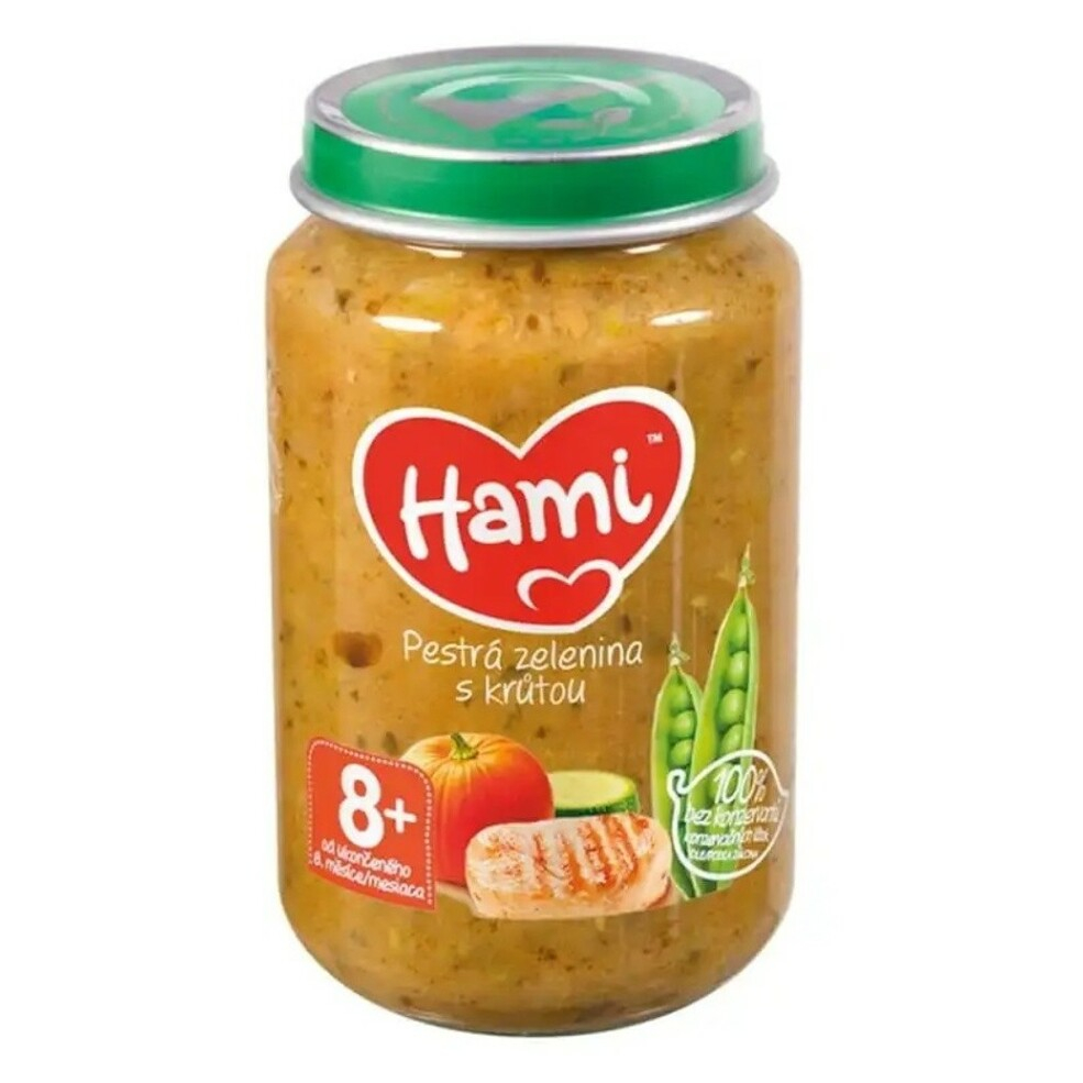 E-shop HAMI Masozeleninový příkrm pestrá zelenina s krůtou od uk. 8 měsíce 200 g