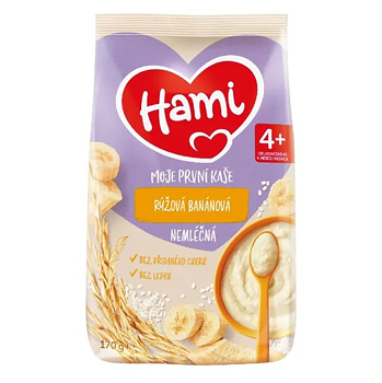 HAMI Nemléčná kaše rýžová banánová 4m+ 170 g (Nemléčné kaše) - Instantní