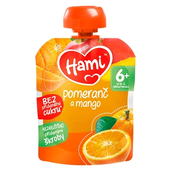 HAMI Ovocná kapsička Pomeranč a mango od 6.měsíce 90 g