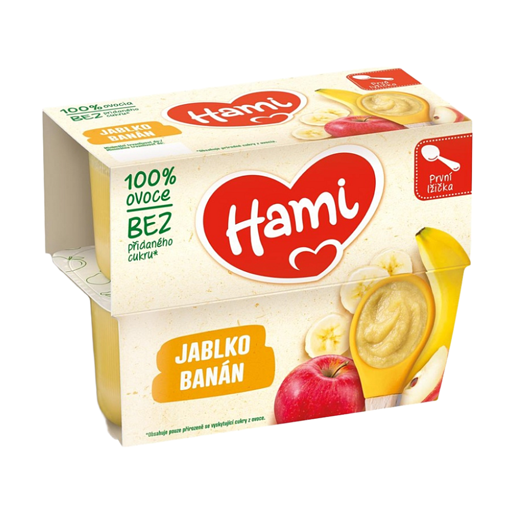 Hami 100% ov. jablko a banán 4x100g 4M koupíte na Lekarna.cz