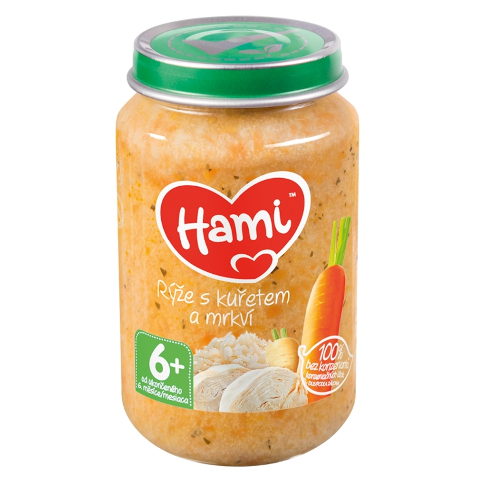 E-shop HAMI Rýže s kuřecím masem a mrkví od 6.měsíce 200 g
