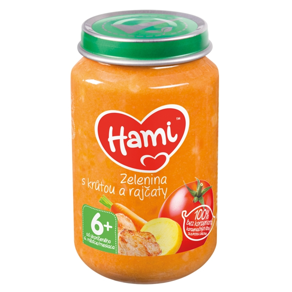 Fotografie Hami masozeleninový příkrm Zelenina krůta rajčata, 8+ 200 g