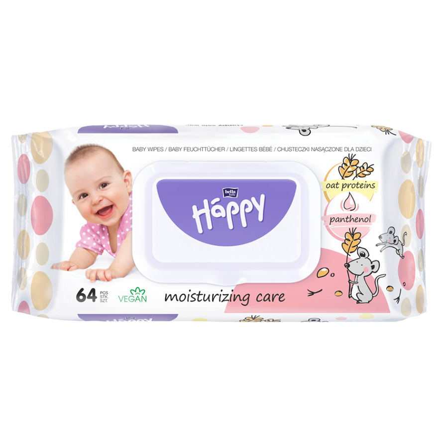E-shop BELLA HAPPY Baby čistící ubrousky s ovesnými proteiny 64 kusů