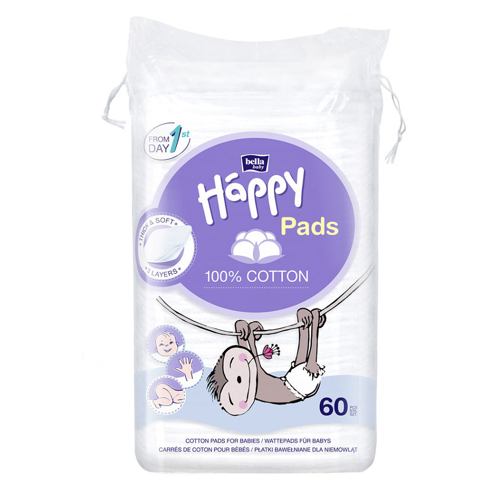 E-shop BELLA HAPPY Baby bavlněné tampóny 60 kusů