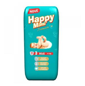 HAPPY MIMI Dětské pleny Premium Midi 56 kusů