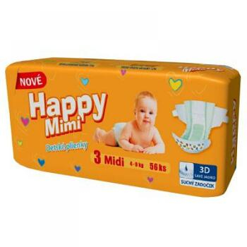 HAPPY MIMI Dětské pleny Standard Midi 56 kusů