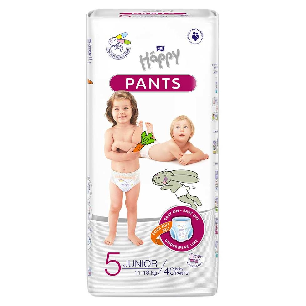 E-shop BELLA HAPPY Baby pants junior plenkové kalhotky 11 - 18 kg 40 kusů