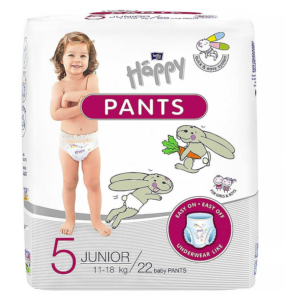 Levně BELLA HAPPY Baby pants junior plenkové kalhotky 11 - 18 kg 22 kusů