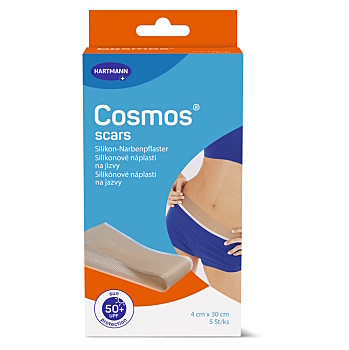 COSMOS Scars silikonová náplast na jizvy s UPF50+ 4 x 30 cm 5 kusů (Voděodolné náplasti)