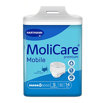 MOLICARE MOBILE Inkontinenční kalhotky 6 kapek velikost S 14 kusů (Inkontinenční kalhotky natahovací)