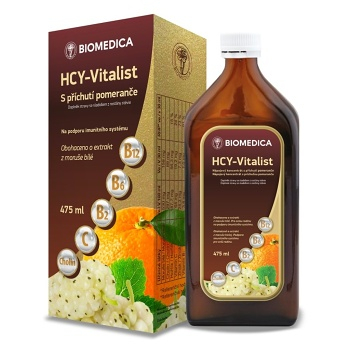 BIOMEDICA HCY-Vitalist s příchutí pomeranče 475 ml, expirace