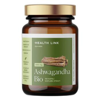 HEALTH LINK Ashwagandha 500 mg BIO 150 kapslí (Na energii, při únavě) - Přírodní, Jednosložkové, BIO