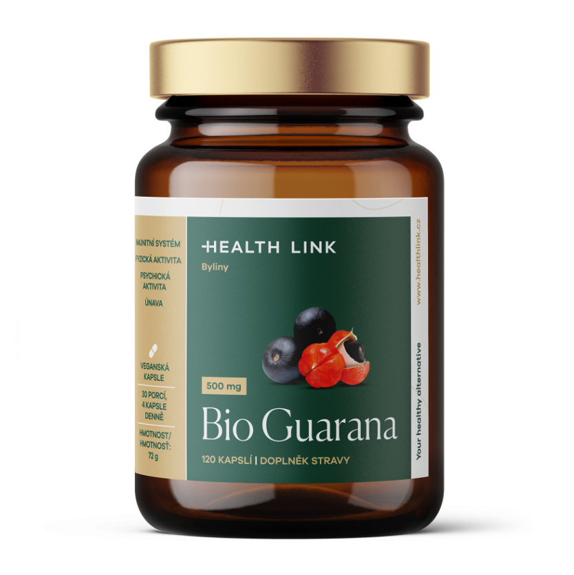Levně HEALTH LINK Guarana 500 mg BIO 120 kapslí