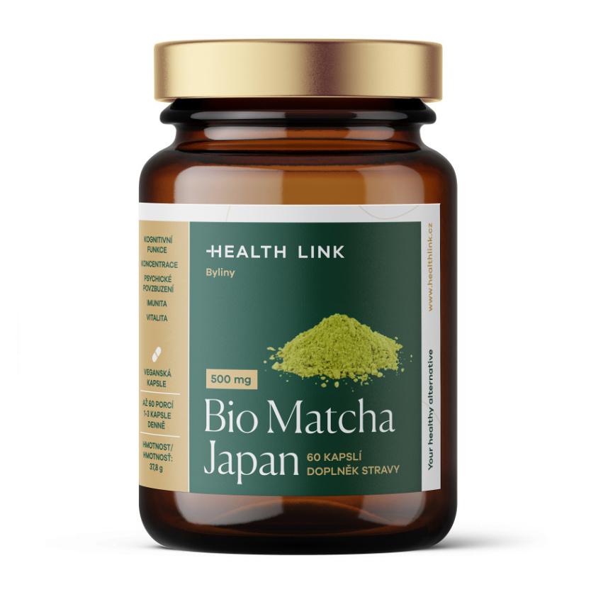 Levně HEALTH LINK Matcha japan 500 mg BIO 60 kapslí