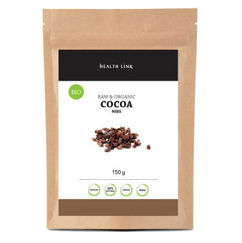 HEALTH LINK Kakaové boby drcené RAW BIO 150 g (Kakaové boby) - Přírodní, BIO, RAW, Jednodruhové