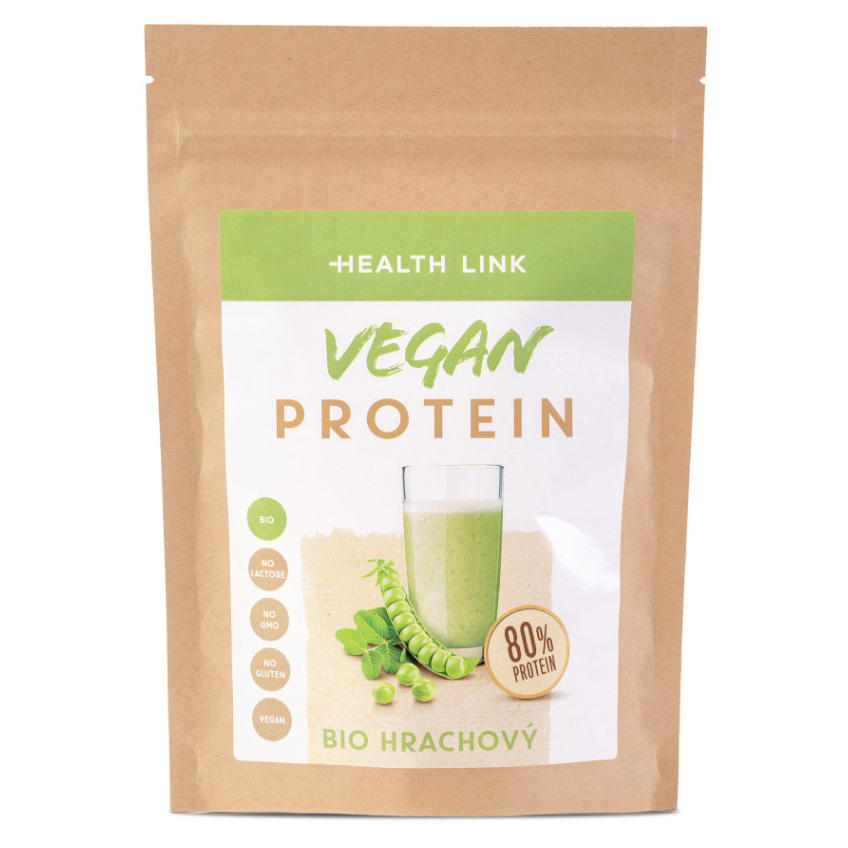 Levně HEALTH LINK Hrachový protein 80 % vegan BIO 300 g