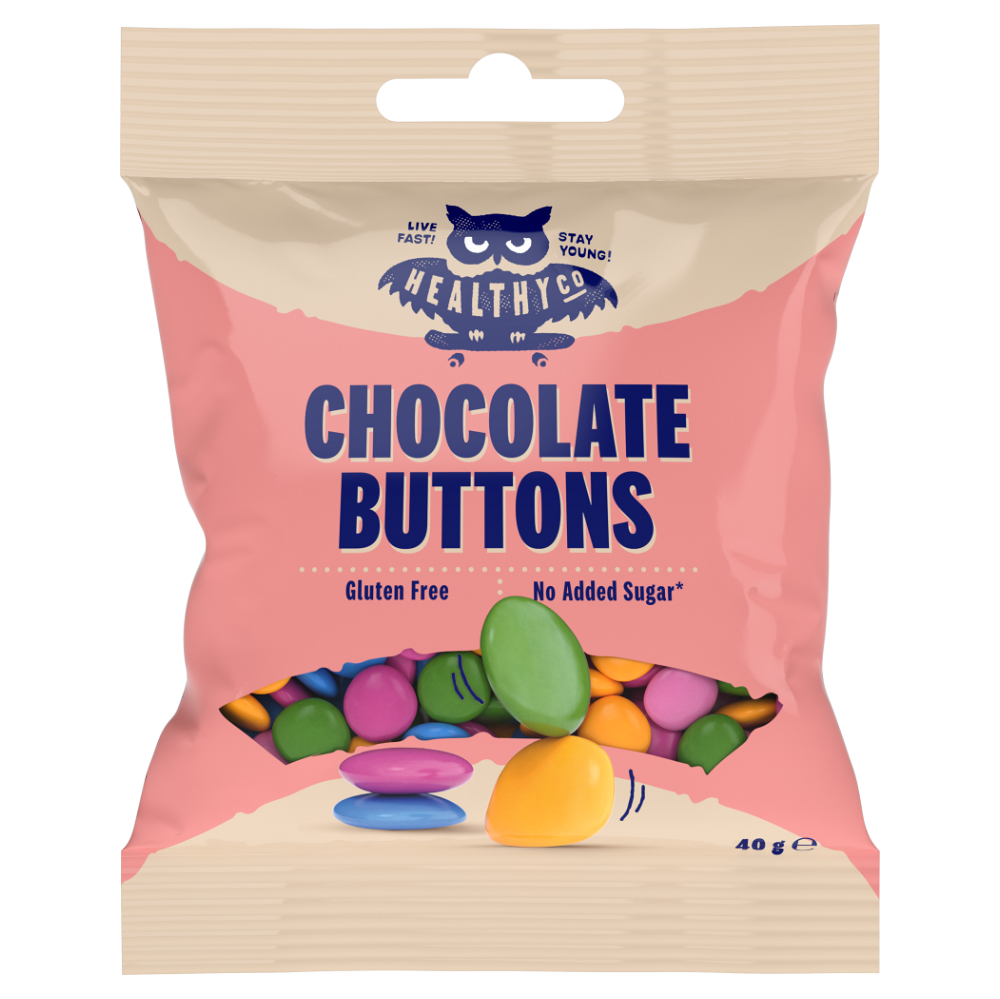 Levně HEALTHYCO Chocolate buttons čokoládové lentilky 40 g