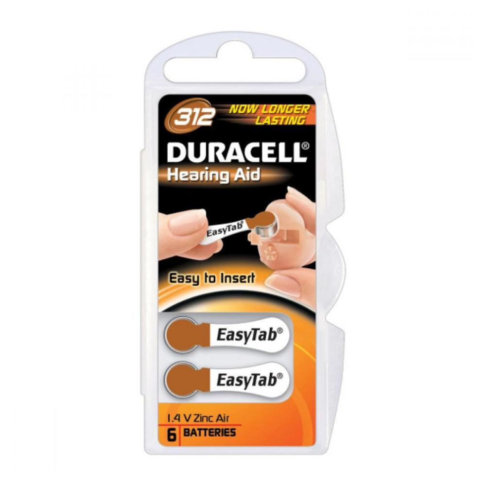 E-shop Baterie do naslouchadel Duracell DA312 Easy Tab 6 kusů
