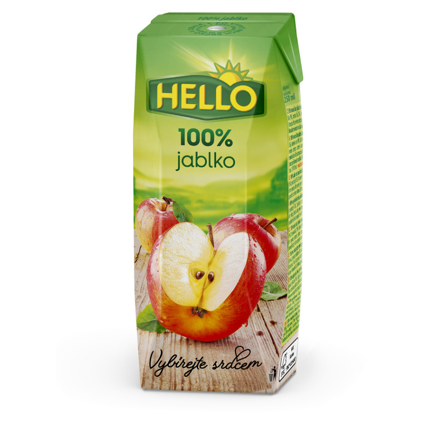 E-shop HELLO 100% Jablečná šťáva 250 ml x 18 kusů