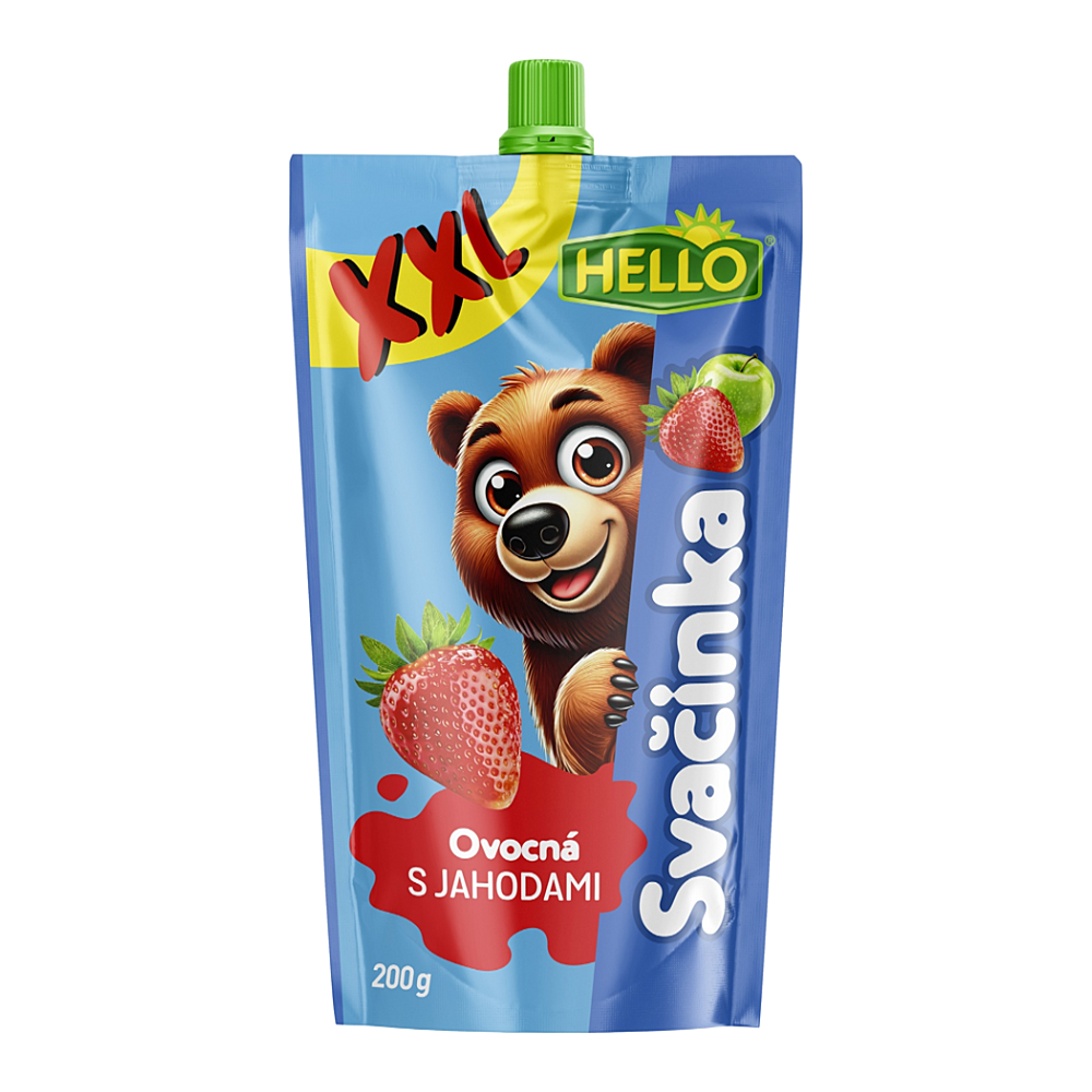 Hello Ovocná svačinka XXL s jahodami kapsička