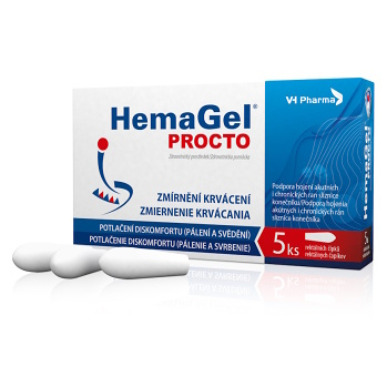 HEMAGEL PROCTO Rektální čípky 5 kusů (Na hemoroidy) - Hojivý