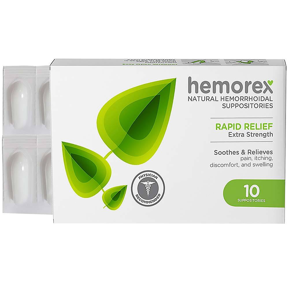 Levně HEMOREX přírodní čípky na hemoroidy 10 ks