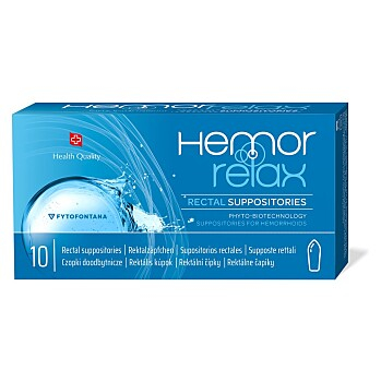 HEMORRELAX Rektální čípky 10 kusů (Na hemoroidy) - Ošetřující