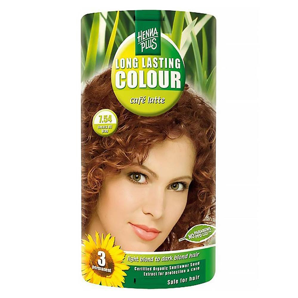 Levně HENNA PLUS Přírodní barva na vlasy 7.54 Cafe Latte 100 ml