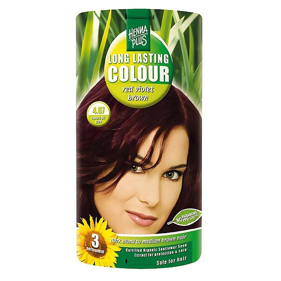 HENNA PLUS Přírodní barva na vlasy 4.67 Červeně fialově hnědá 100 ml