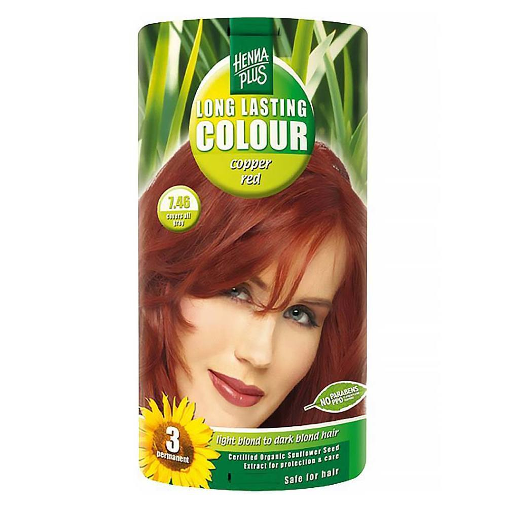 Levně HENNA PLUS Přírodní barva na vlasy 7.46 Měděně červená 100 ml