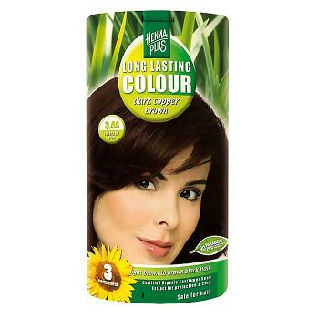 HENNA PLUS Přírodní barva na vlasy TMAVĚ MĚDĚNÁ HNĚDÁ 3.44 100 ml