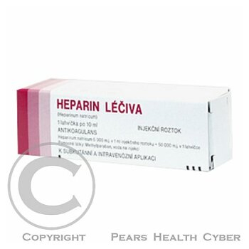 HEPARIN LÉČIVA  1X10ML/50KU Injekční roztok