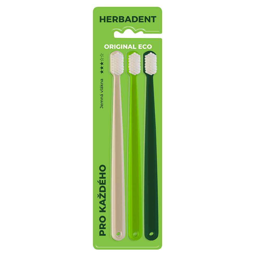 E-shop HERBADENT Original Eco 3 Zubní kartáček ultra jemná vlákna 3 kusy