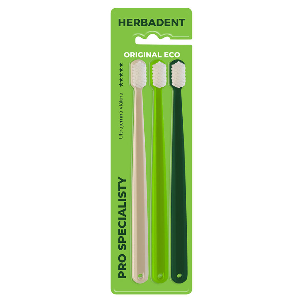 E-shop HERBADENT Original Eco 5 Zubní kartáček ultra jemná vlákna 3 kusy