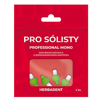 HERBADENT Professional mono náhradní hlavice 4 kusy (Jednosvazkové zubní kartáčky) - Náhradní