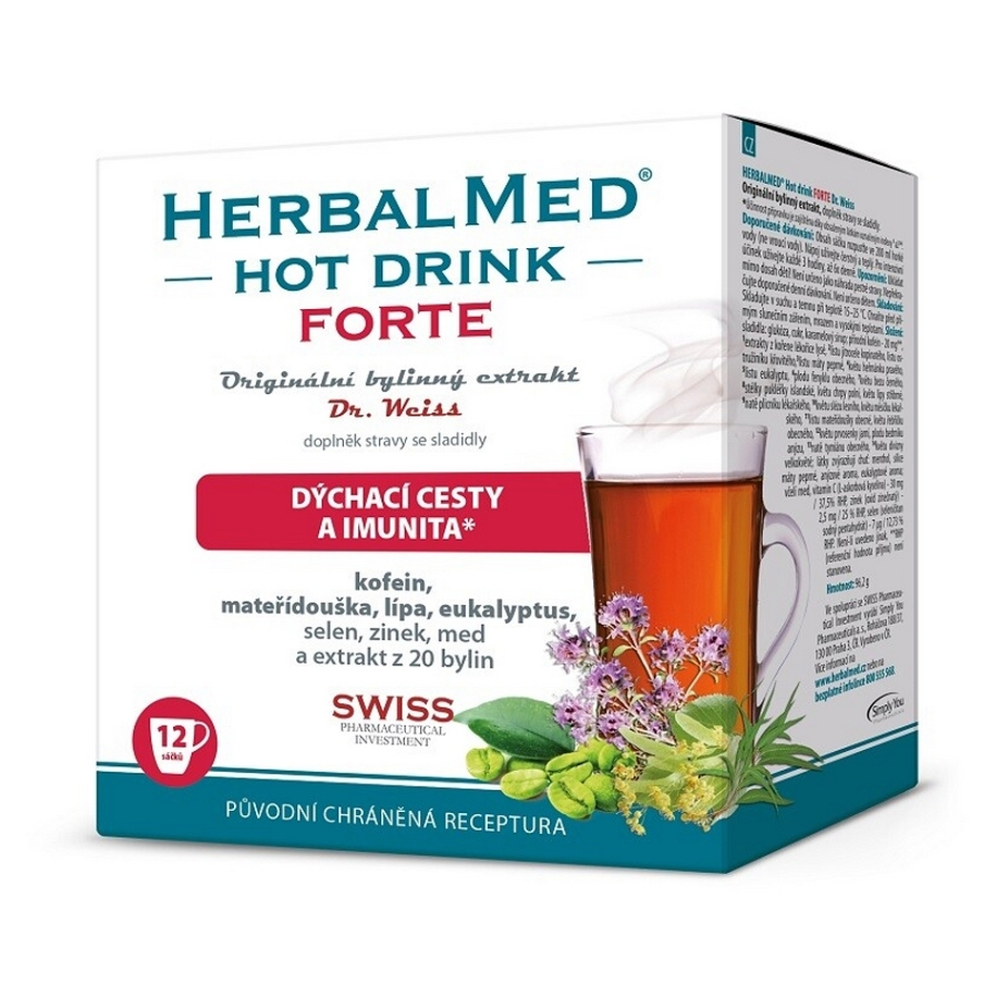 DR. WEISS Herbalmed hot drink forte s kofeinem 12 sáčků