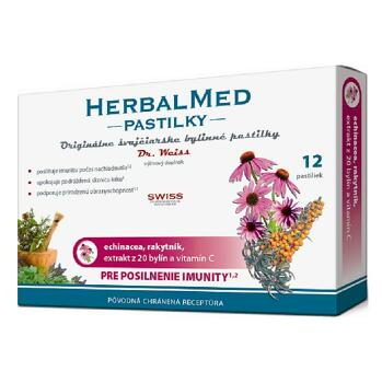 DR. WEISS HerbalMed pastilky Echinacea + rakytník + vitamín C 12 pastilek