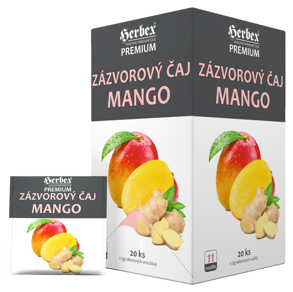 E-shop HERBEX Zázvorový čaj mango 20 sáčků