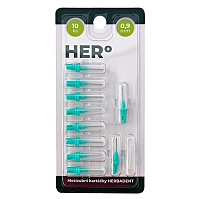 HERO Doplňkové balení mezizubních kartáčků 0,9 mm zelené