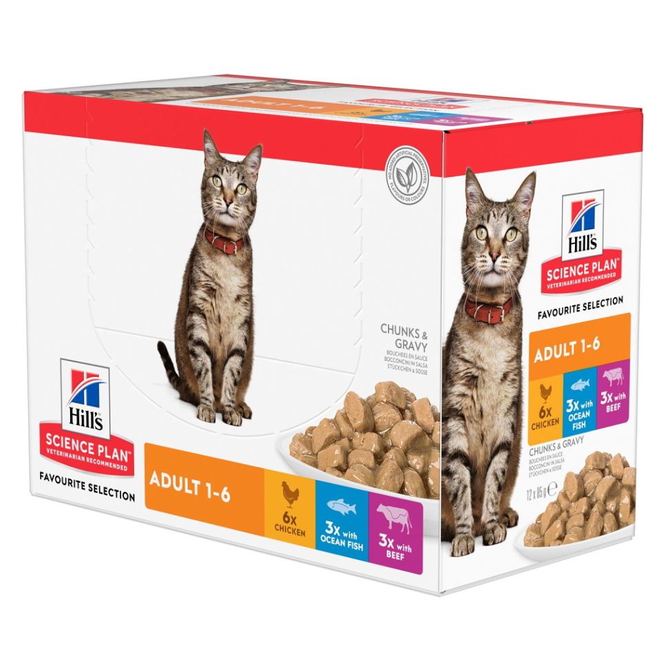 Levně HILL'S Science Plan Feline kapsičky multipack pro dospělé kočky 12 x 85 g