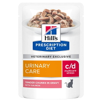 HILL'S Prescription Diet c/d Multicare Stress losos kapsičky pro kočky 12 x 85 g