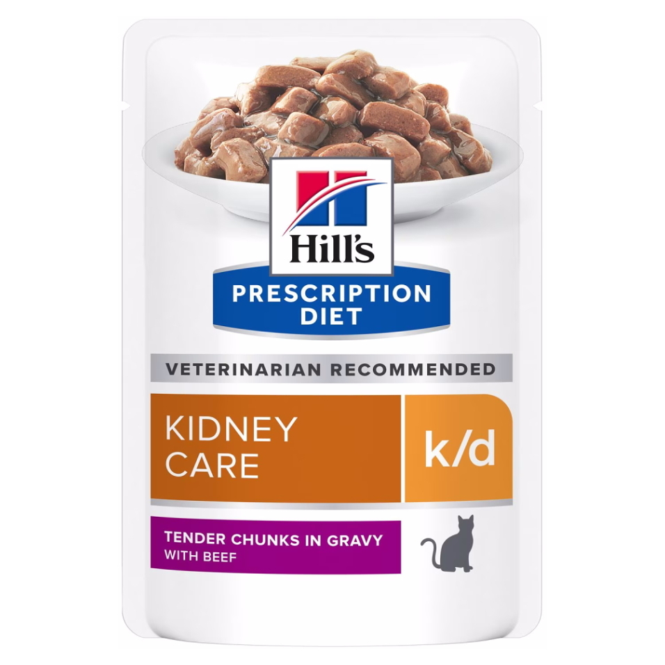E-shop HILL'S Prescription Diet k/d hovězí kapsička pro kočky 12 x 85 g