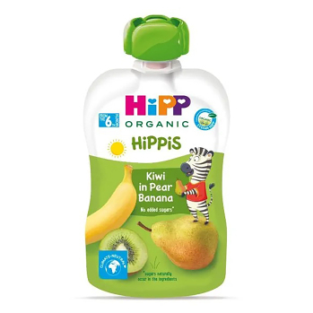 HIPP 100% ovoce hruška banán kiwi BIO 100 g (Svačinové kapsičky) - BIO, Ekologické