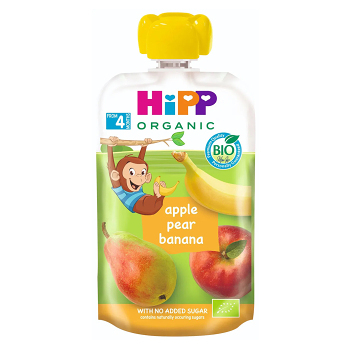 HIPP 100% ovoce jablko hruška banán BIO 100 g (Svačinové kapsičky) - BIO, Ekologické