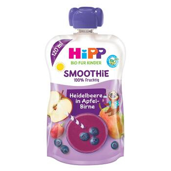 HiPP 100% ovoce Smoothie Jablko-Hruška-Borůvky BIO 120 ml