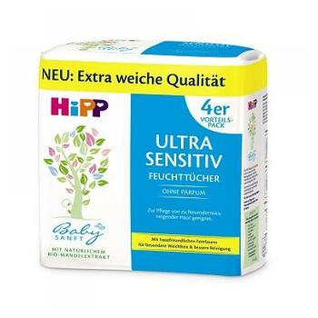 HiPP BabySanft Čistící vlhčené ubrousky Ultra Sensitiv 4x 52 kusů